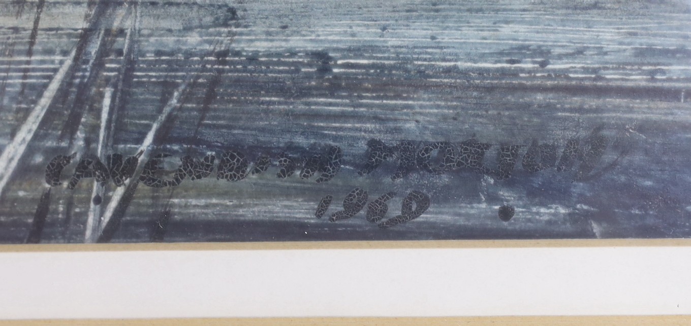 Cavendish Morton (1911-2015), watercolour riverscape, signed and dated 1969